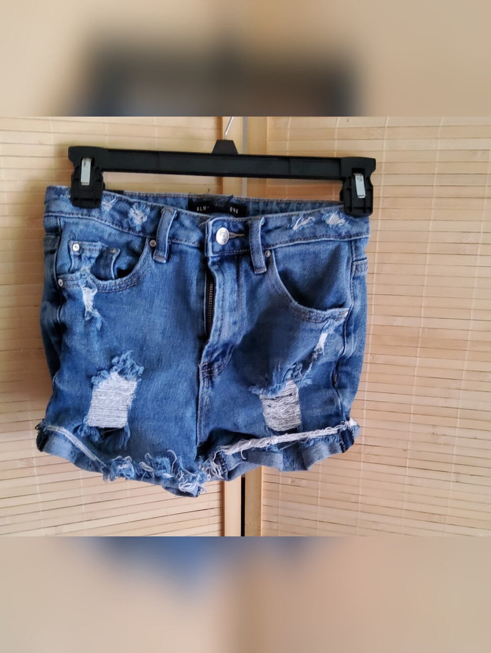 Almost Famous Distressed Denim Shorts in Blue